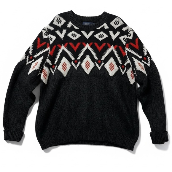 LUCKY BRAND Nordic Patterned Chunky Pullover Cotton Wool Sweater Men’s 2XL